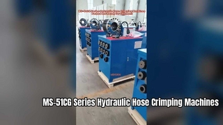Máquinas de crimpagem de mangueiras hidráulicas série MS-51CG embaladas e prontas para envio