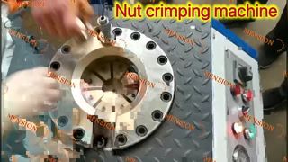 Máquina de crimpagem de porcas; Demonstração de crimpagem de porcas